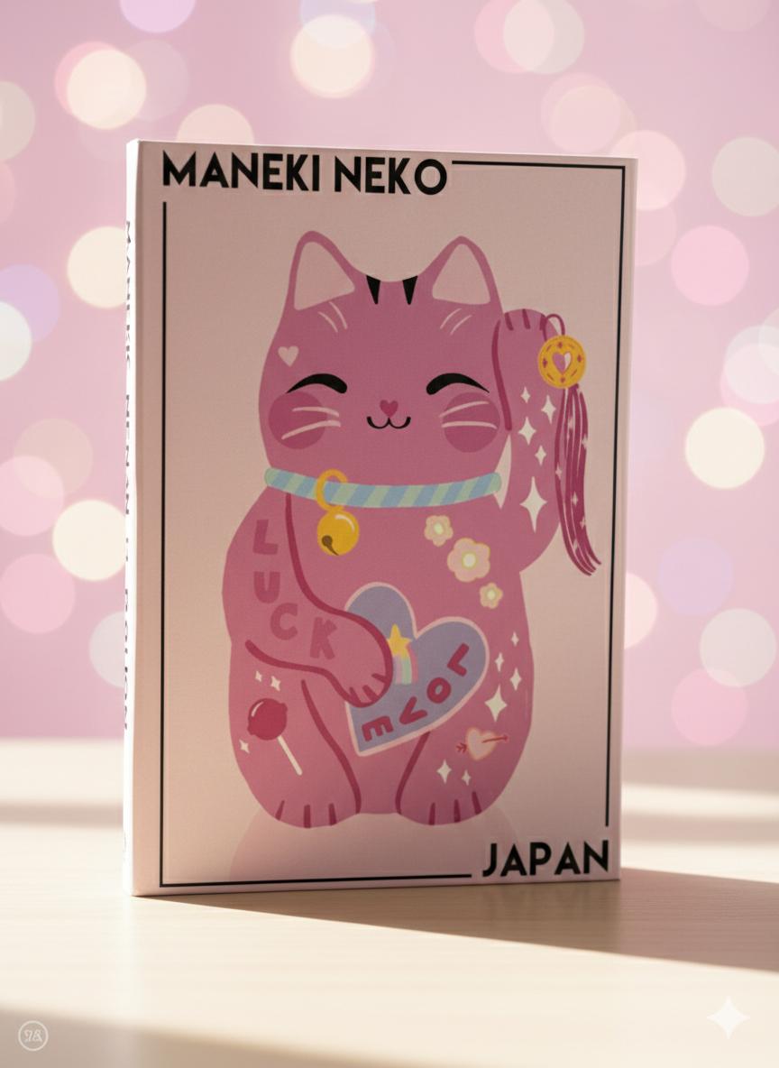 Maneki Neko Dekoratf Kitap Kutusu